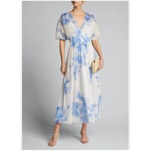 LELA ROSE Rose Drawn Voile Blouson Dress Cotton Size 8